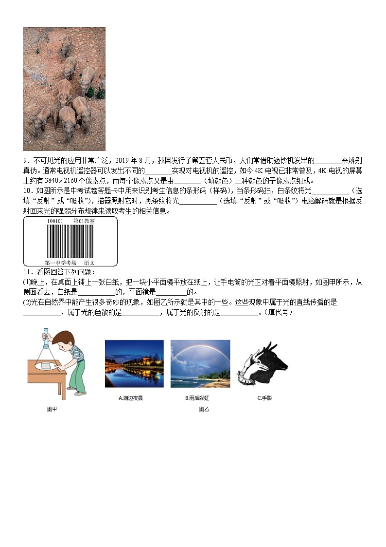 _ 4.5  光的色散  课堂练习B卷   2021-2022学年人教版八年级物理（word版含答案）02