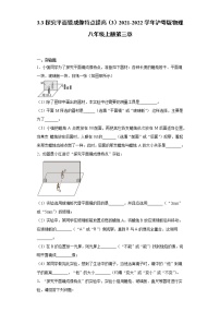 2020-2021学年3 探究平面镜成像特点综合训练题