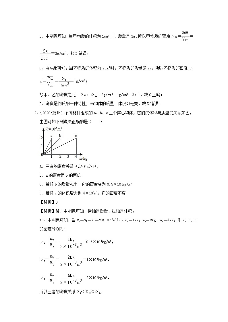 备战2021中考物理必考计算题精解精练专题02质量与密度含解析第2页