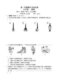 九年级物理第一学期期中试卷