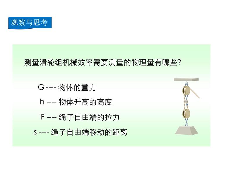 2021-2022学年度北师版八年级物理下册课件 第6节 测滑轮组的机械效率06