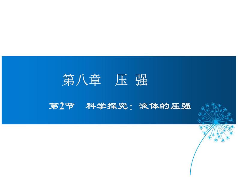 2021-2022学年沪科版八年级物理下册课件第2节 科学探究：液体的压强第1页