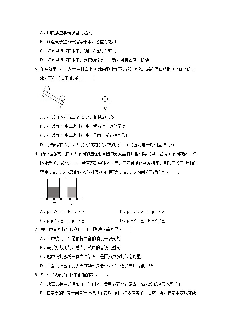 2021年广东省广州市中山大学附中中考物理一模试卷（含答案）第2页