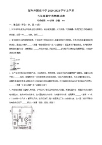 河南省郑州外国语中学2020-2021学年九年级（上）期中物理试题+答案