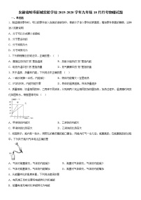 2019-2020学年九年级上学期安徽省蚌埠新城实验学校10月月考物理试题（原卷+解析卷）