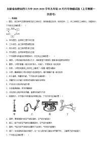 2019-2020学年九年级上学期安徽省合肥市四十六中10月月考物理试题（上学期第一次段考)（原卷+解析卷）