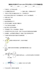 2019-2020学年九年级上学期湖南长沙怡雅中学12月月考物理试题（原卷+解析卷）