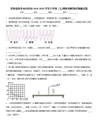 2019-2020学年八年级上学期河南省焦作市沁阳市期末调研测试物理试题（原卷+解析卷）