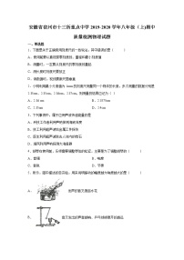 2019-2020学年八年级上学期安徽省宿州市十三所重点中学期中物理试题（原卷+解析卷）