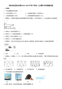 2019-2020学年八年级上学期湖北省宜昌市东部期中考试物理试题（原卷+解析卷）