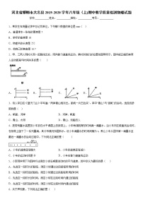 2019-2020学年八年级上学期河北省邯郸市大名县期中教学质量检测物理试题（原卷+解析卷）