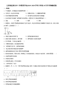 2019-2020学年八年级（上）江西省宜春九中（外国语学校)10月月考物理试题（原卷+解析卷）