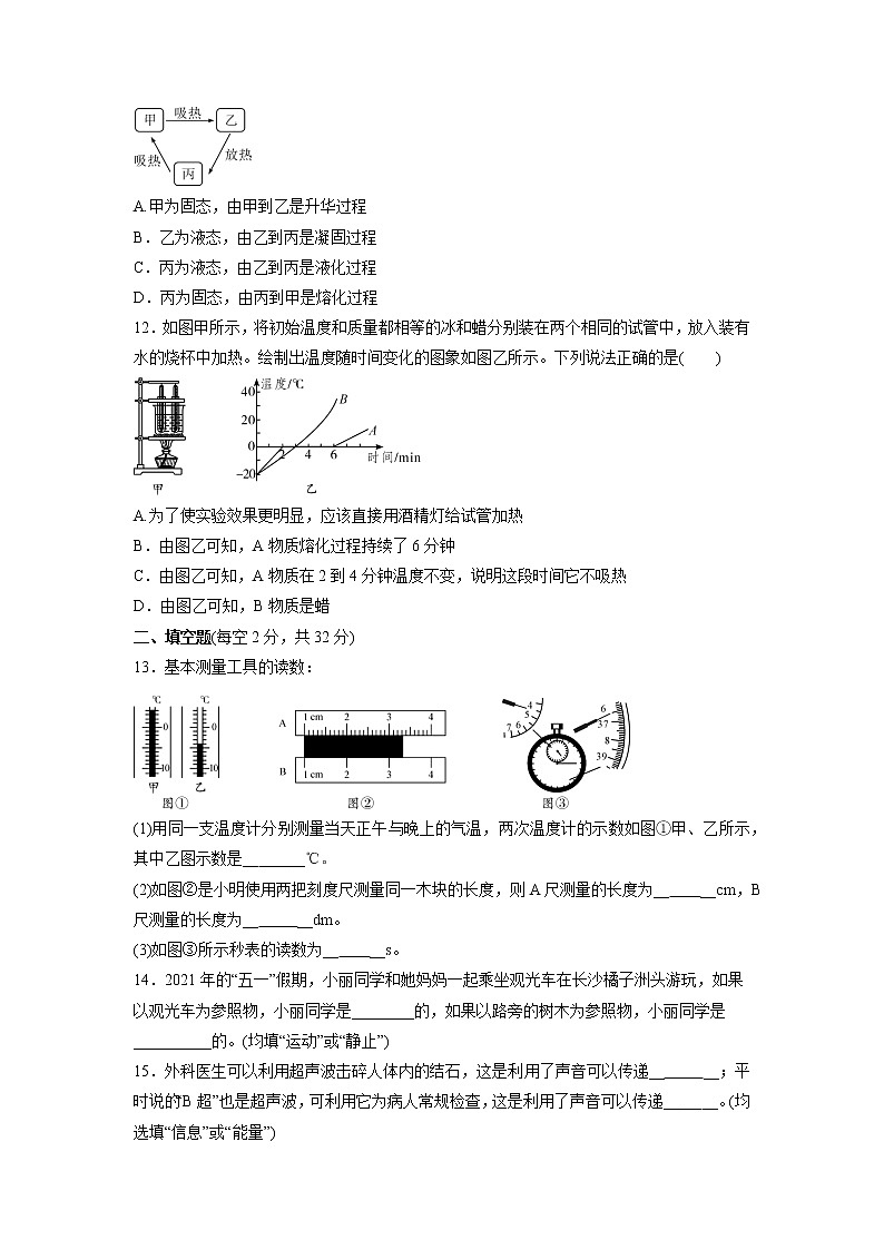 期中复习训练卷    2021-2022学年人教版八年级物理上册 （word版含答案）03