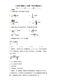 初中物理人教版八年级下册第十二章 简单机械12.1 杠杆巩固练习