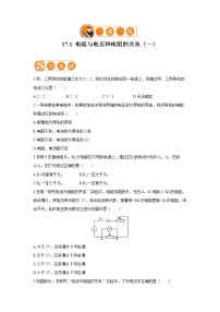 人教版九年级全册第1节 电流与电压和电阻的关系课时训练