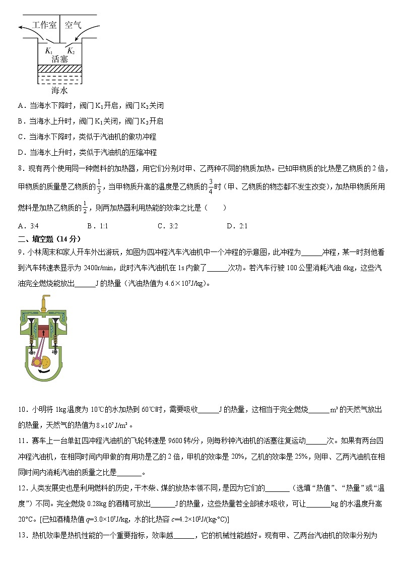 _第十四章 内能的利用 单元测试卷 2021——2022学年人教版九年级物理全一册（word版 含答案）02