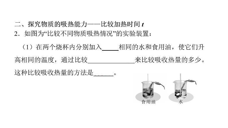 第十三章 内能 实验突破比较不同物质的吸热能力  课件 2021-2022学年人教版九年级全一册物理第4页