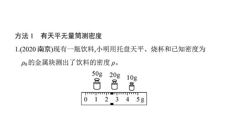 第六章 《质量和密度》方法技巧 特殊方法测密度、天平量筒测密度课件 2021-2022学年度人教版八年级上册物理第6页