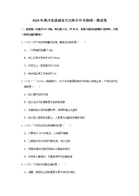 2020年四川省成都市武侯区川大附中中考一模物理试卷（含答案）