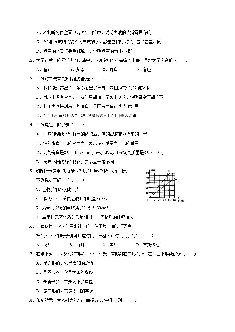 河北省保定市涞源县2019-2020学年八年级上学期期末考试物理试题03