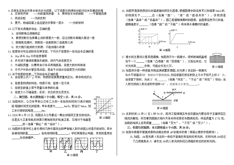 山东省德州市陵城区2020-2021学年八年级上学期期末考试物理试题02