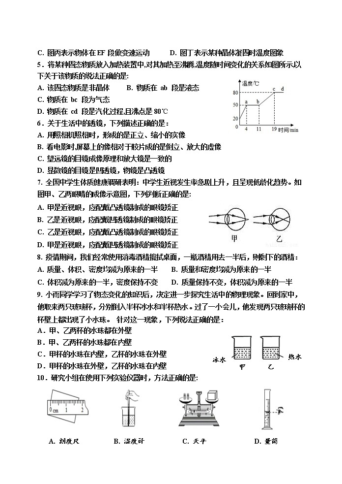 山东省青岛市城阳区2020-2021学年八年级上学期期末考试物理试题第2页