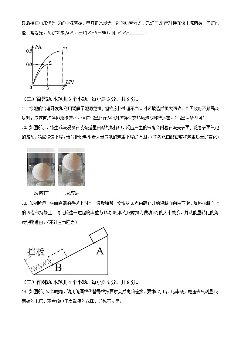 2021年贵州省安顺市中考理综物理试题（原卷+解析）03