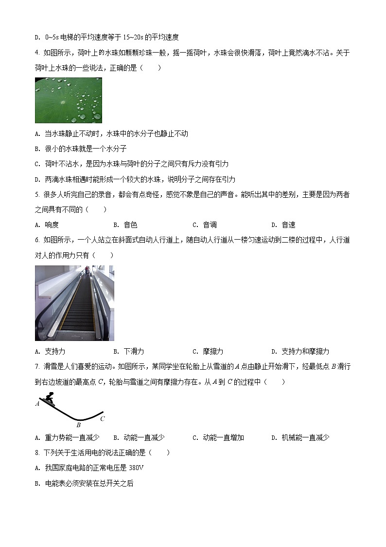 2021年湖南省益阳市中考物理试题（原卷+解析）02