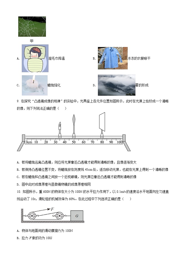2021年湖北省黄石市中考理综物理试题（原卷版）第3页