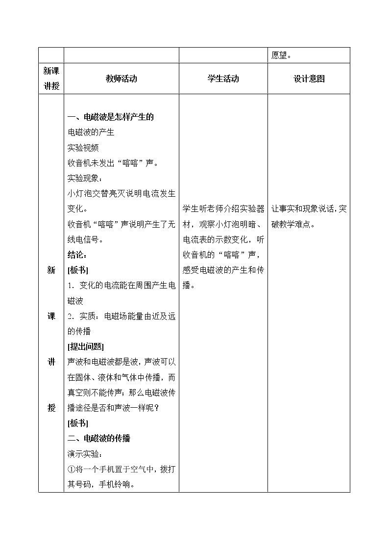 沪科版九年级全册 物理 教案 19.2让信息“飞”起来02
