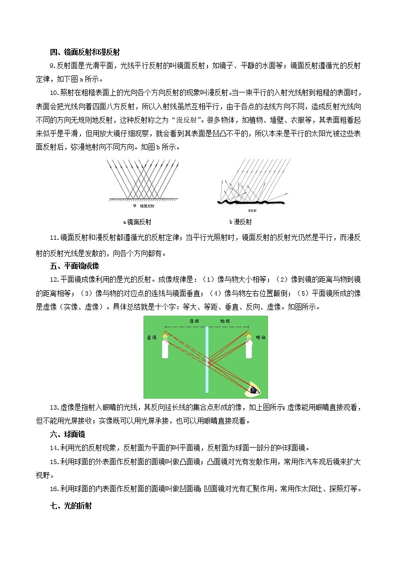 专题4.1 光现象（分章考点讲、析与提高）（原卷版）第2页