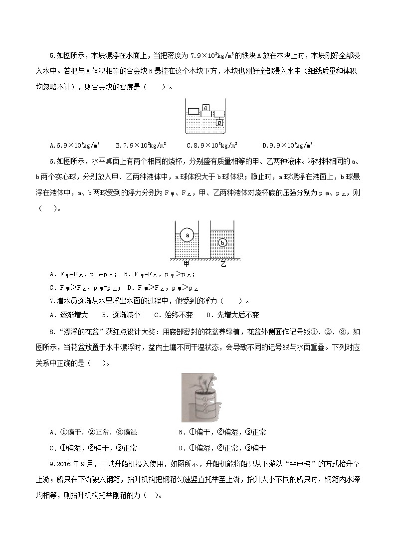 专题10.2 浮力（单元提高检测卷）（原卷版）第2页