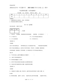 湖南省长沙市—中岳麓中学2021-2022学年九年级(上)期中考试物理试题(含答案解析)