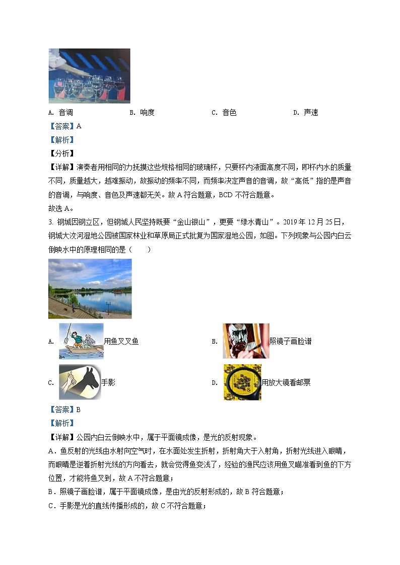 精品解析：2020年山东省济南市莱芜区中考一模物理试题02