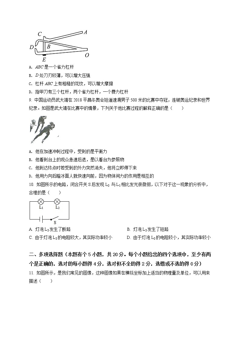 精品解析：2020年山东省潍坊市寒亭区中考一模物理试题03