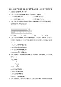 湖南省汨罗市2021-2022学年八年级上学期期中考试物理试题（word版 含答案）