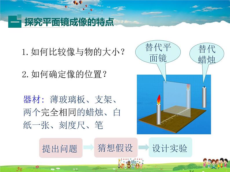 北师大版物理八年级上册  5-3学生实验：探究平面镜成像特点【课件】第5页