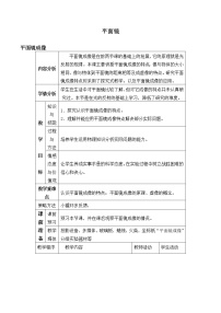 初中物理苏科版八年级上册3.4 平面镜教学设计