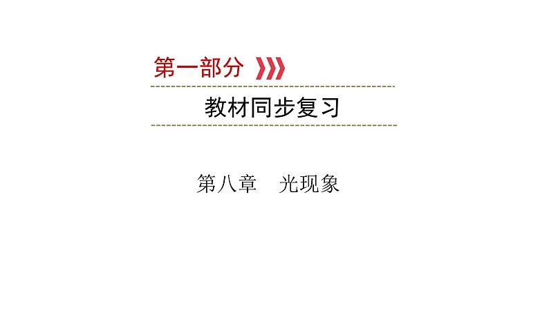 重庆中考物理一轮复习 第8章 光现象—（重庆）2022年中考物理复习课件（同步复习）第1页