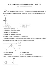 初中物理苏科版八年级上册第三章 光现象综合与测试习题