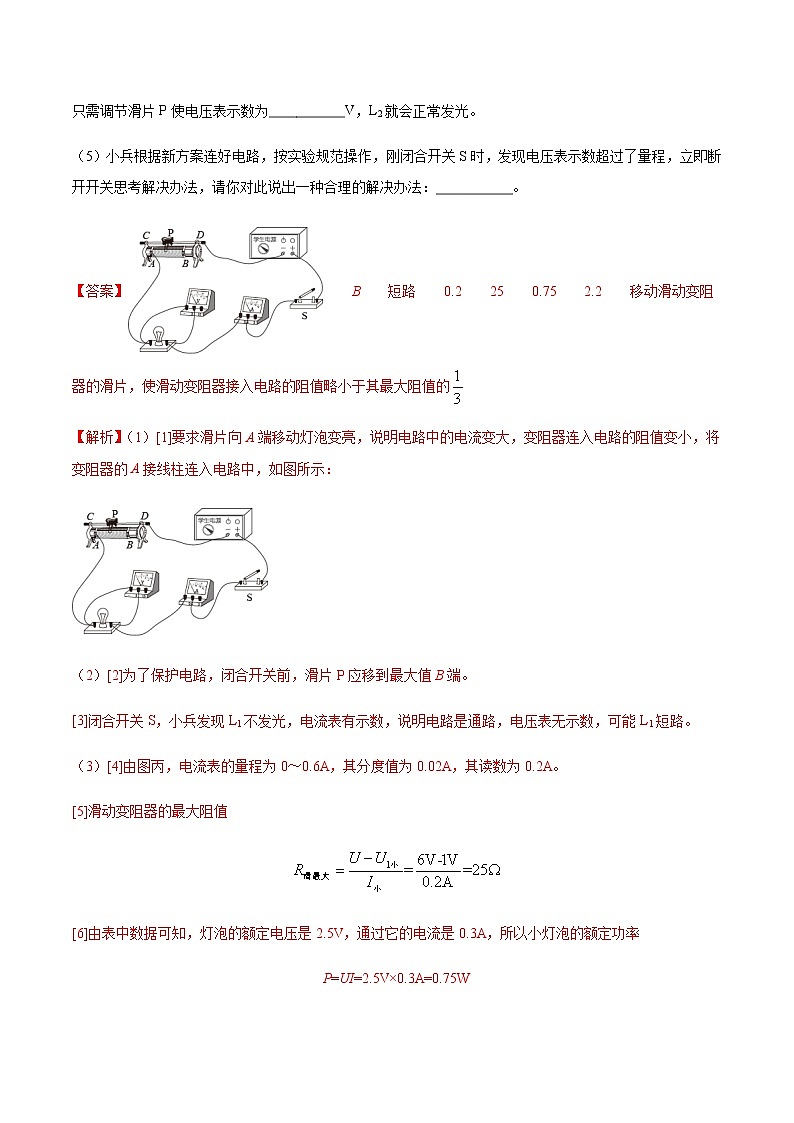 专题19 电学实验-5年（2017-2021）中考1年模拟物理分项汇编（重庆专用）（解析版）第2页