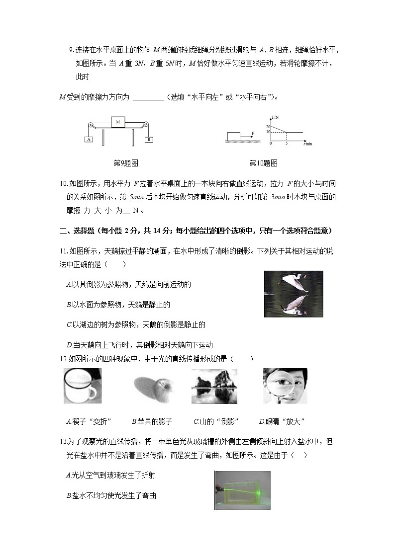 2020-2021学年沪科版安徽合肥庐阳区八年级物理上学期期末考试试卷03