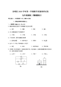 2020-2021学年人教版上海市崇明区九年级物理上学期期末考试试卷