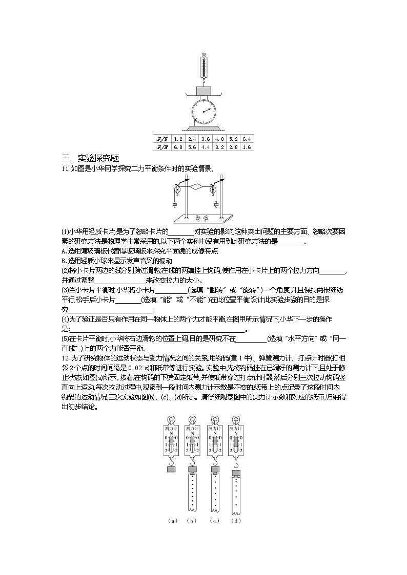 二力平衡-2022学年物理八年级下册人教版  同步练习（Word含解析）03