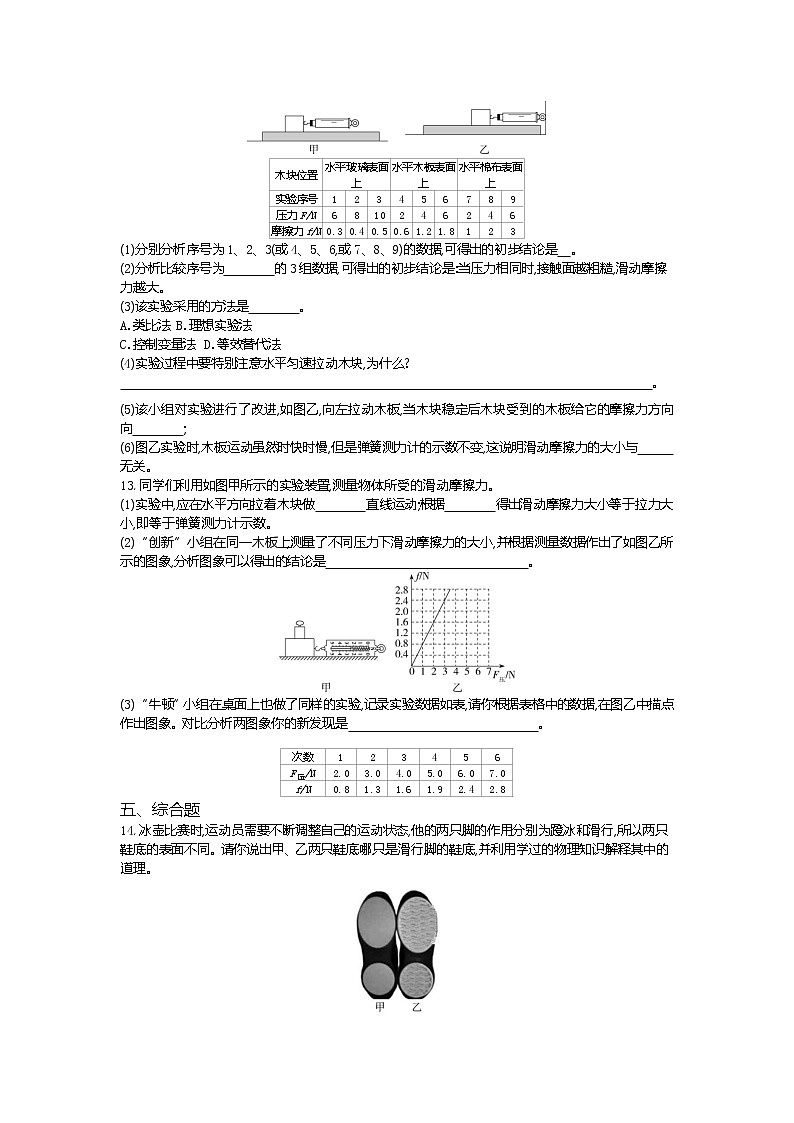 摩擦力-2022学年物理八年级下册人教版  同步练习（Word含解析）03