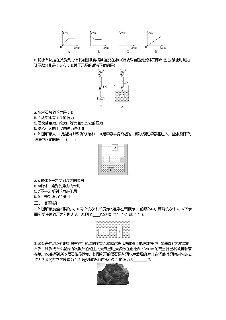 浮力-2022学年物理八年级下册人教版  同步练习（Word含解析）02