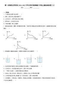 北师大版八年级上册第一章 物态及其变化综合与测试课时作业