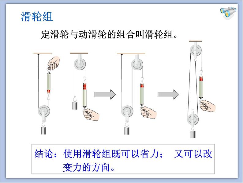 初中物理课件上教版八年级下册第四章 机械和功4.1 简单机械 滑轮 课件07