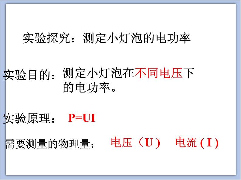 沪教物理九年级下册第八章8.1.2测定小灯泡的电功率   课件04