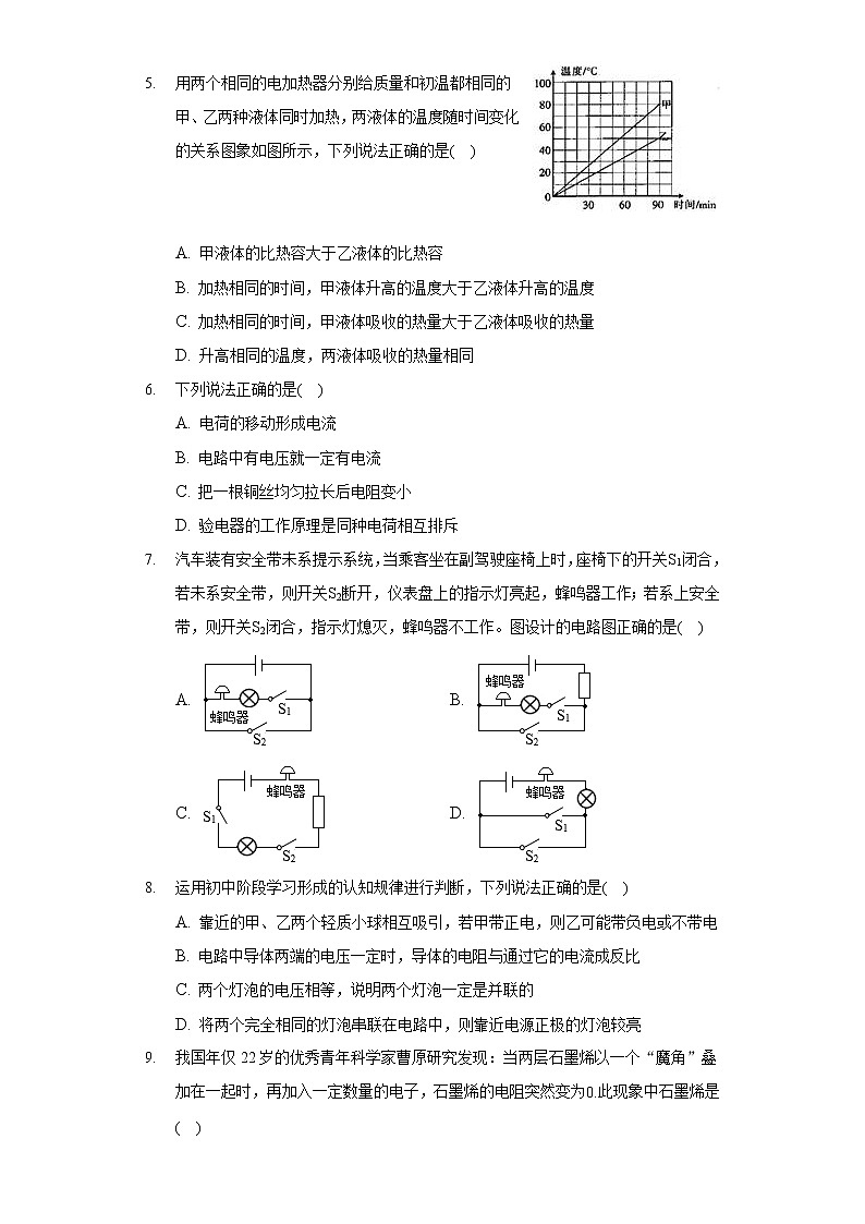 2019-2020学年山东省枣庄市峄城区九年级（上）期末物理试卷02